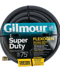 Heavy Duty Garden Hose 5/8 Inch By 75 Feet, Flexogen Strength, 8 Ply Double Tire Cord Reinforced, Coiled packaging front view