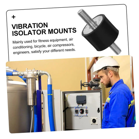 Four Piece Vibration Isolation Mount Kit For Fitness Gear Quiet Shock Absorbers Easy Install Rubber Isolators To Cut Noise And Vibration Stable Heavy Duty Mounts For Home Gym Air Equipment, black rubber mount