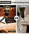 Comparison of Heavy Duty Wood Screws With Star Drive For Decks And Timber Projects, installed in wood, anti-cracking design.