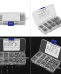800Pcs M2 Self Drilling Screw Set With Handy Eight Sizes Cross Drive Pan Head Wood Screws Made of 304 Stainless Steel in box