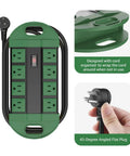 Weatherproof Outdoor Power Strip With Eight Outlets IPX6 Waterproof Extension Cord for Wet Conditions, 6 Ft Surge Protector