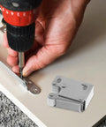 Installing Stainless Steel Door Roller Catch 2 Pack Press To Open Cabinet Latch With Nylon Wheel on a panel.