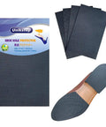 4 Pieces Shoe Sole Protectors Anti Slip Grip Pads Self Adhesive Non Skid Noise Reduction Sticker For Shoes Black Durable Rubber Backing With High Abrasion Resistance For Indoor Outdoor Use, shown in set and installed view