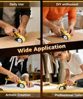 Super Snazzy Cordless Electric Box Cutter With 2 Blades For Cutting Cardboard Fabric Leather And Plastic in action during daily use.