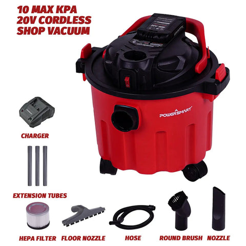 Cordless Shop Vac Wet And Dry 20V 4.0Ah Battery And Charger Included 2.6 Gallon Wet Dry Vacuum Cleaner With Blower Function