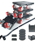 Heavy Duty Furniture Movers With Wheels Lifter Kit, Large Moving Dolly For 1100 Lb Load Capacity, 360 Degree Rotating Wheels, shown in full set.