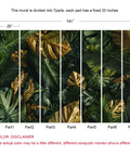Island Vibe Tropical Jungle Banana Leaf Wall Mural For Living Room Not Peel And Stick 7 Panel Wallpaper Set 141 By 96 Inches