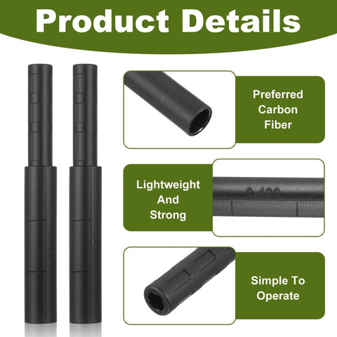 Six Pack Golf Club Shaft Extender Rods For Steel And Graphite Shafts Black Carbon Fiber Extension Sticks product details