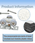 H530 Sliding Pocket Door Roller Assembly 2 Pack with Top Hanger, metal base, nylon wheels, and installation components