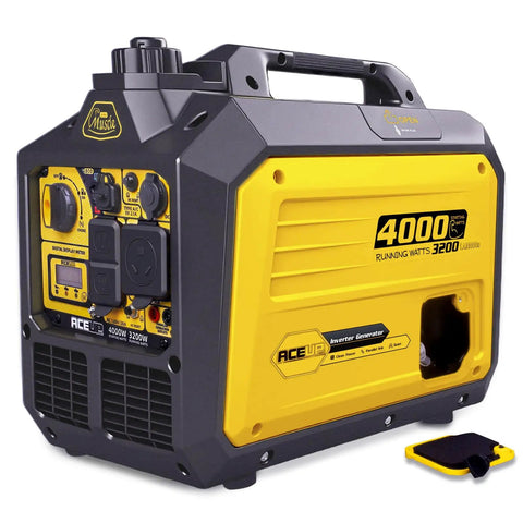 Portable Inverter Generator With 4000 Peak Watts And 3200 Running Watts, 149cc Gas Power, shown with control panel