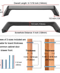 10 Pack 5 Inch Oil Rubbed Bronze Cabinet Pulls Set For Kitchen Cabinets Drawers Dresser Vanity Cupboard Smooth Rounded Corners Dimensions Diagram