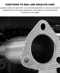 Automotive exhaust flange gasket, 2.5-inch, 3-bolt, perforated metal, 2-pack for mufflers and catalytic converters