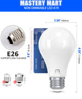 A19 LED Bulbs 60 Watt Equivalent Yet 9W Non Dimmable Flicker Free 800 Lumens Daylight White 5000K E26 Base