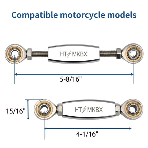 Mid Control Shift Linkage Rod For Harley Davidson Dyna 2017 And Softail FX 2018 To 2024, 7075 Aluminum Alloy Gear Shifter Linkage Replacement, Chrome Electroplated, Bolt On Upgrade For Street Bob Low Rider S And More., 5-8/16 inch