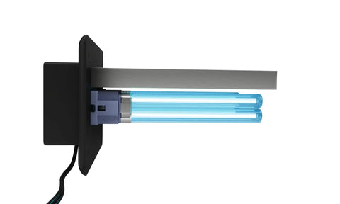 Side view of In Duct Dual Lamp UV Air Purifier For Whole House HVAC Ducts With Germicidal Light Ozone Free Philips Bulbs