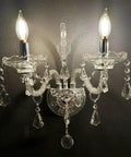 Elegant Crystal Wall Sconce Candles Set Of 2 For Living Room Bath Entryway Hallway Hardwired Classic Wall Lights with crystal accents