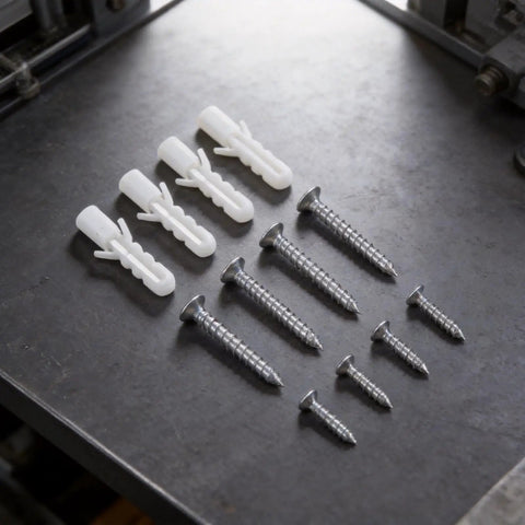 Wall Mounting Kit For Whiteboards With 20 Angle Brackets expansion tubes and screws on metal surface, office use hardware