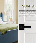 Matte Black Privacy Door Lever Lockset 5 Pack Keyless Interior Handle For Bathroom And Bedroom Reversible Mounted on White Door