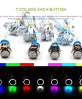 Escape Room LED Button Set With 7 Color Lights Color Password Trigger To Unlock A 12V Magnet Lock Audio Feedback close-up