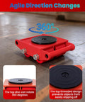 8 Ton Equipment Moving Skates Set Of 4 Heavy Duty Beefed Up Industrial Dollies with 360-degree rotating top disk