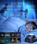 Child sleeping with soothing aurora lights from Galaxy Light Aurora Projector With 33 Effects LED Star Projector For Bedroom.