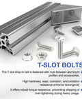 M8x25mm T Slot Bolts For 40 Series Aluminum Extrusion With Hammer Head Drop In Design And Hex Flange Nuts in carbon steel
