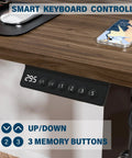 Kingant Standing Desk 35X20 Inch Electric Height Adjustable Computer Desk With Quiet Smooth Lift Motor And Easy Control Panel showing smart controls.