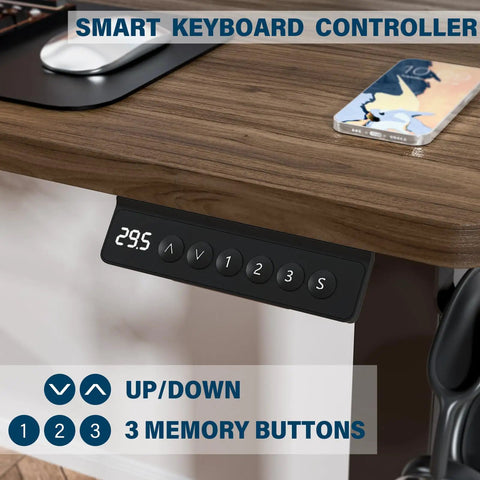 Kingant Standing Desk 35X20 Inch Electric Height Adjustable Computer Desk With Quiet Smooth Lift Motor And Easy Control Panel showing smart controls.