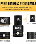 Impact Socket Adapter And Reducer Set For SAE Sizes One Quarter Through Three Quarters Inch With CR-MO Steel Construction details