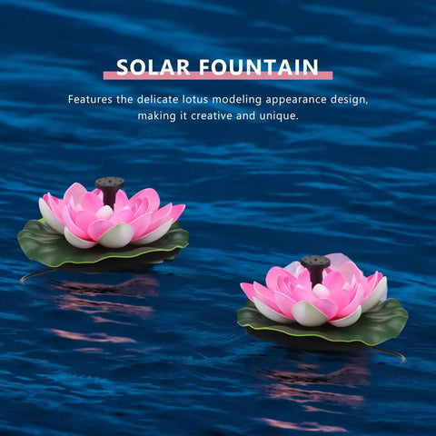 Solar Powered Floating Lotus Fountain For Fish Tanks And Gardens, No Fuss Automatic Start, Lily Pad Design on water
