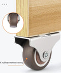 Set Of 8 1 Inch Fixed Caster Wheels With Screws Low Profile Non Marking Silent Mini Casters For Cart Brown Easy Glide shown.