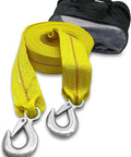 Heavy Duty Nylon Tow Strap With Forged D Ring Hooks, Yellow, 2 Inch Wide By 20 Feet Long, 20000 Lb Capacity Recovery Rope in pouch