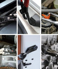 Six Piece Fuel Line Pliers Set For Auto Repair With Hose Clamp Pliers Panel Removal Tool Hose Removal Pliers 30 Degree Push Pin Pliers And Two Electrical Disconnect Tools All In Durable Storage Bag Built For DIY Car Repair shown during use in engine bay and panel removal