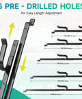 Rear Window Gun Rack For Pickup Trucks Heavy Duty Steel 14-25 Inch Adjustable Rifle Mount with pre-drilled holes