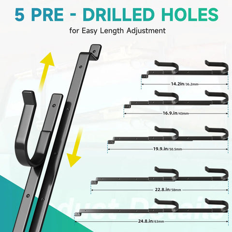 Rear Window Gun Rack For Pickup Trucks Heavy Duty Steel 14-25 Inch Adjustable Rifle Mount with pre-drilled holes