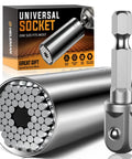 Universal Socket Tool Set With Power Drill Adapter 7 To 19 mm Gift For Him, tool and packaging