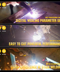Image of 6 In 1 Welding Machine With Plasma Cutter And TIG Capabilities, showcasing digital settings while in use.