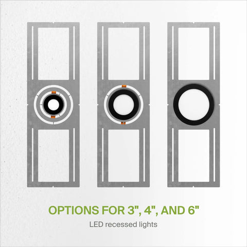 Universal New Construction Recessed Light Mounting Plate For 3 4 6 Inch LED Fixtures With Round Hole Flat Galvanized Steel