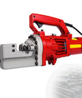 Ultra Fast 1250W Electro Hydraulic Rebar Cutter For concrete And Steel, tool with red handle and metallic head.