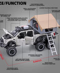 F150 Diecast Pickup Truck For Kids Ages 4-8 With Sightseeing Cabin Pull Back Car With Light And Sound Durable Zinc Alloy And ABS Details