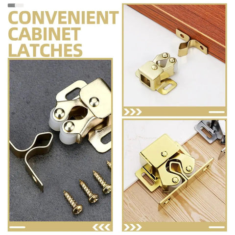 Six Pack Heavy Duty Metal Double Ball Roller Catch For Cabinet And Wardrobe Door, Easy Install Kitchen Latches To Keep Doors Secure Tight No More Gaps.