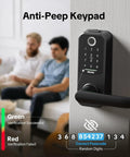 Keyless Entry Door Lock With Handle 5 In 1 Security System Includes Fingerprint Passcode App Control Fob And Emergency Key on door
