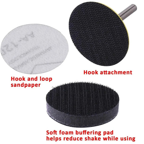 200Pcs 2 Inch Hook And Loop Sanding Discs With Pad Plate, 80-3000 Grit Abrasive Paper for orbital sanders with hook attachment.