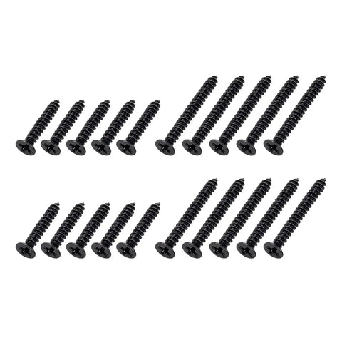 Slick Premium Black Humbucker Pickup Frame Mounting Screws Set Compatible With Gibson Les Paul And SG Electric Guitars, 20cc stainless steel.