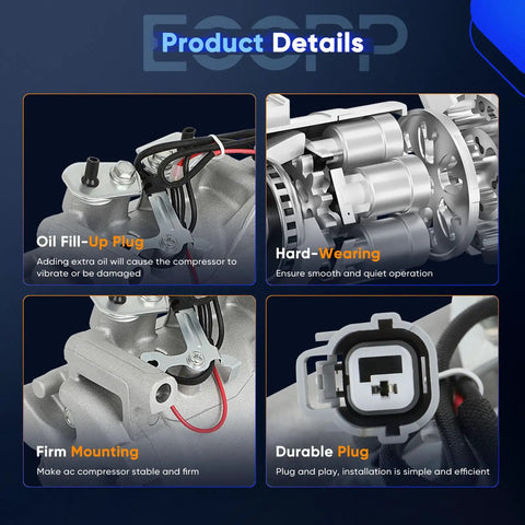 Hella Quiet Ac Compressor Replacement For Honda Crv 2002 Through 2006 Giving Slick Seven Groove Pulley Action And Crisp Rapid Cooling Performance Upgrades, with oil fill plug and durable components.