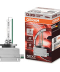 Night Breaker Laser D3S HID Xenon Headlight Bulb 200 Percent Brighter Beast Mode Brightness For Clear Night Driving High Performance Silver Finish Xenon Lamp Pack Of 1 displayed with packaging