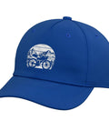 Retro Gravel Cycling Hat With Adjustable Fit Five Panel Structure Royal Blue Baseball Cap For Bikepacking Adventures