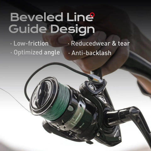 Lite II Spinning Reel For Freshwater Fishing, Ultra Lightweight Graphite Body, 14.3 Lb Max Drag, Size 1000, Beveled Line Guide