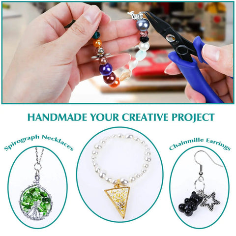 Split Rings For Jewelry Making Kit With 700 Pieces And Pliers, assorted jump rings for spirograph necklaces and chainmaille earrings