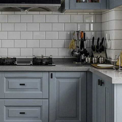 Dead Solid Matte Black T Bar Drawer Pulls And Cabinet Knobs 100 Pack Bulk Hardware For Kitchen Cabinets on blue cabinets.